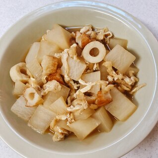 ちくわ大根の煮物油揚げ入り